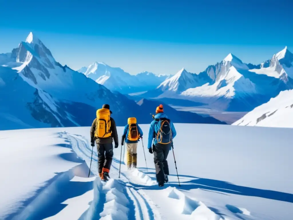 Expedición científica en paisaje helado: trabajo en equipo y descubrimiento Expedición Antártida Cambio Climático: Científicos exploran la gélida belleza, colaborando en investigación vital