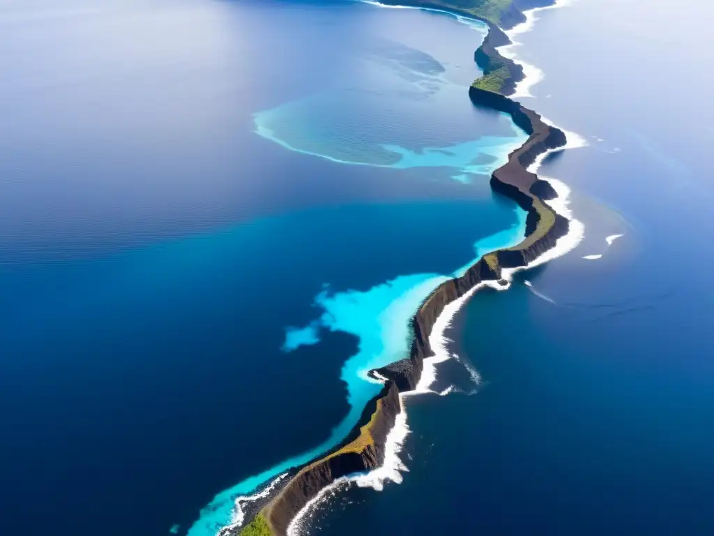 Convergencia tectónica: la majestuosidad de la naturaleza Convergencia de placas tectónicas en el océano, mostrando la relación entre volcanes y placas tectónicas