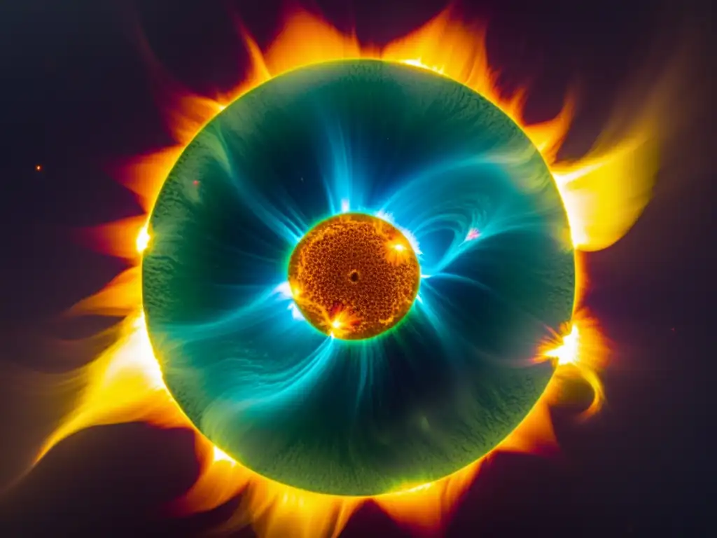 Erupción solar: detalle impactante captado por radiómetro Detallada observación de un impresionante evento solar capturado por radiómetros, revelando la belleza y poder de los fenómenos solares
