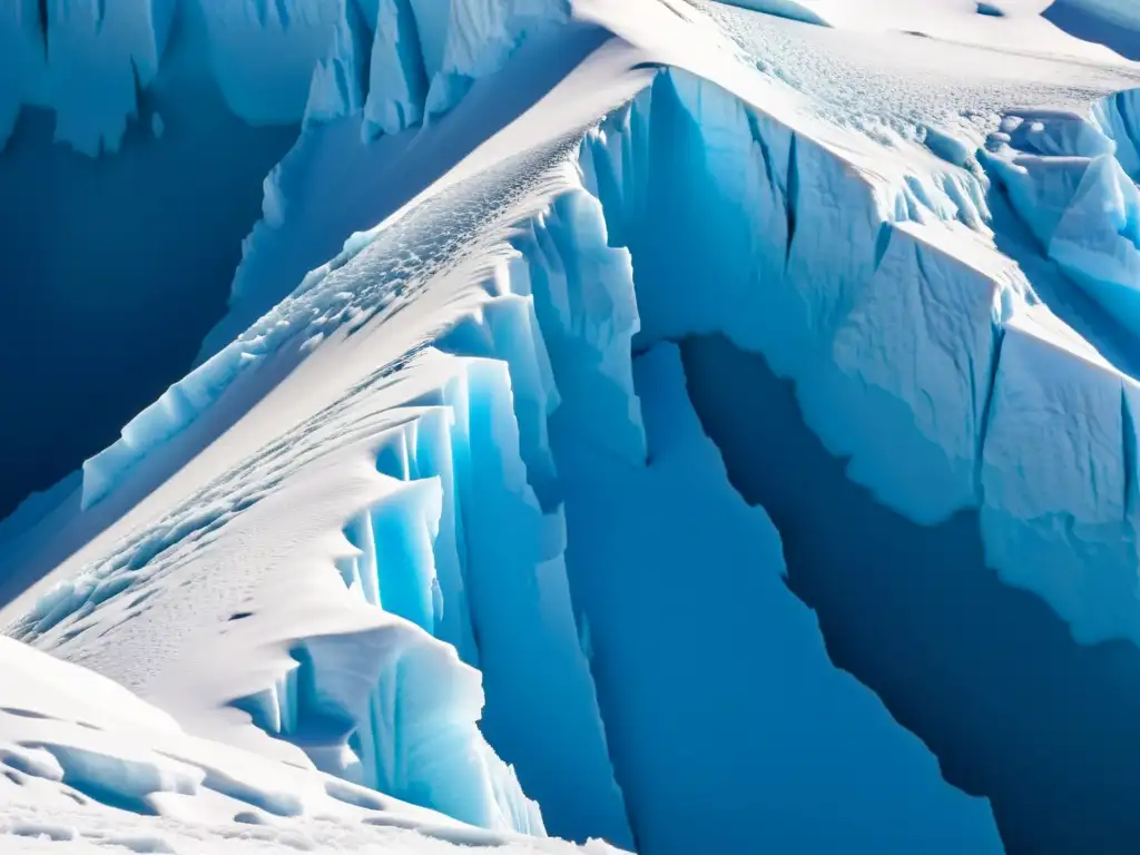 Glaciar majestuoso: belleza helada en detalle Detalle impresionante del glaciar con científicos explorando las maravillas ocultas glaciares