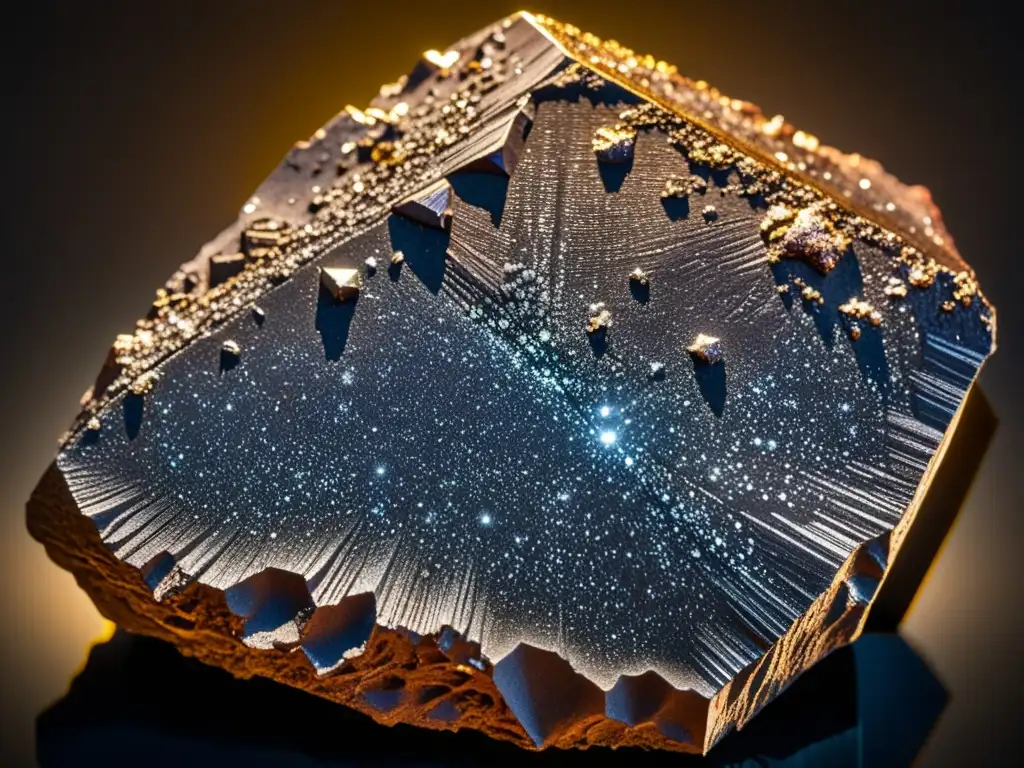 Detalle asombroso de meteorito Campo del Cielo Detalle increíble del meteorito Campo del Cielo, con texturas y patrones de hierro