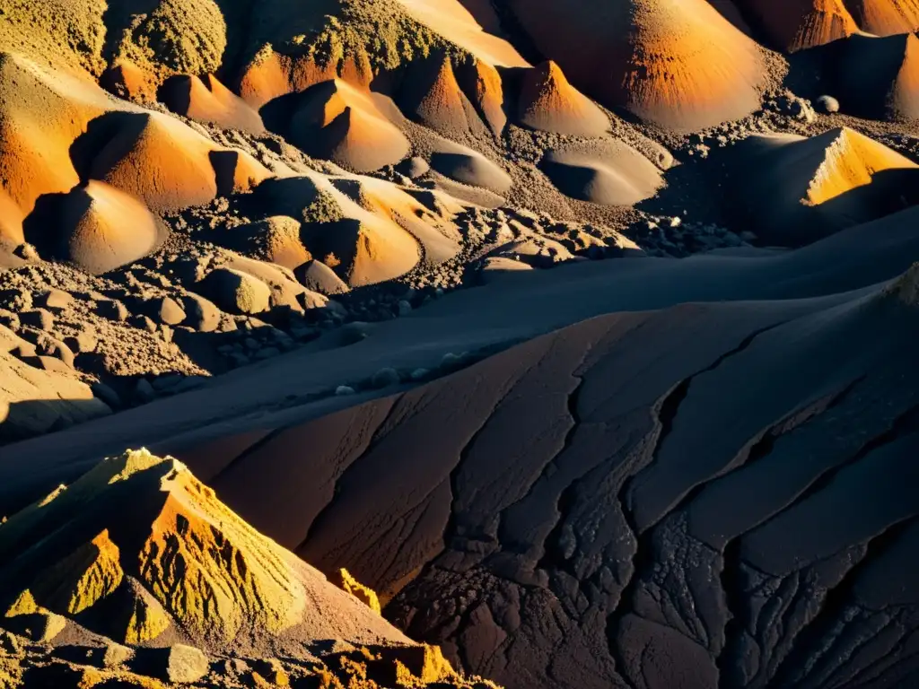 Texturas volcánicas: Belleza cruda y poder natural Detalles impresionantes de la arquitectura con materiales volcánicos, mostrando texturas y colores intrincados