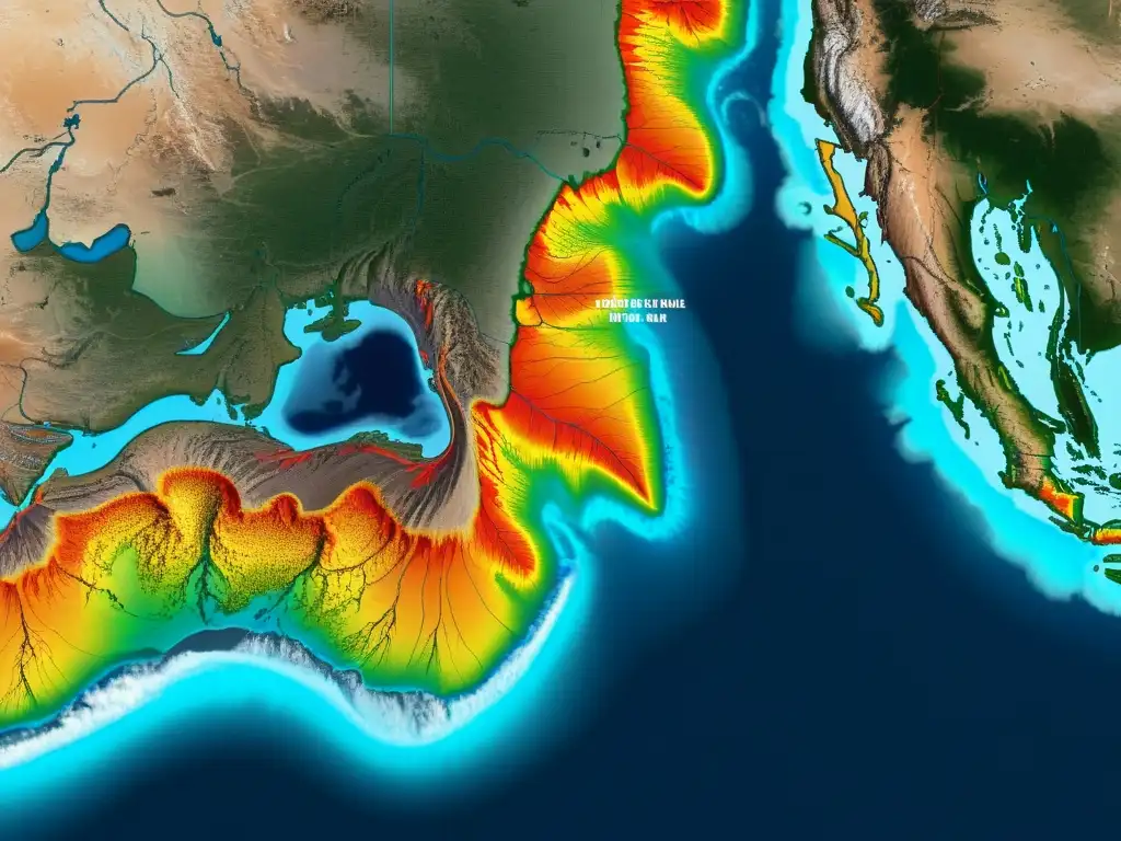 Mapa tectónico de la Tierra: Fuerzas dinámicas y geológicas La energía dinámica de las placas tectónicas se revela en la intrincada red de líneas de falla y límites de placas en la superficie terrestre