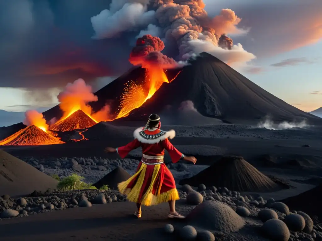 Danza indígena junto a erupción volcánica Expresiones culturales capturan la furia volcánica en danza tradicional