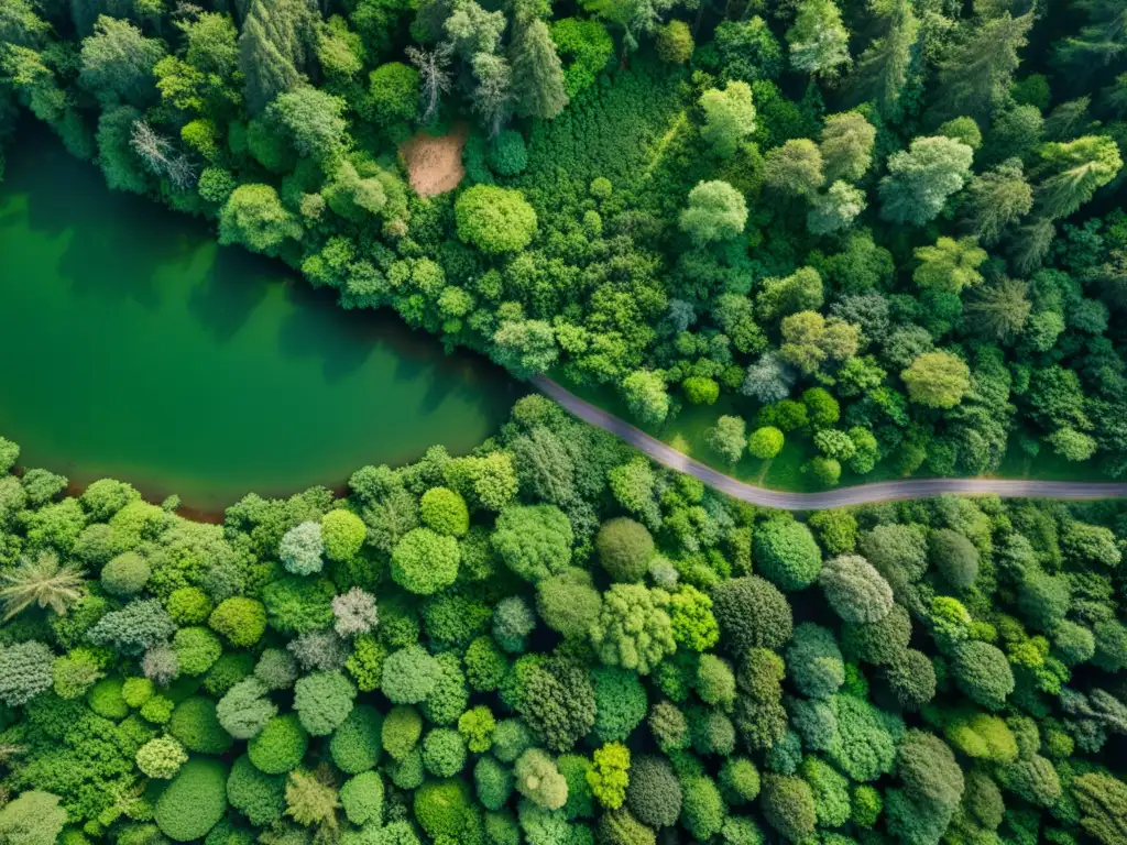 Bosque exuberante contrastado con deforestación Imagen de satélite muestra exuberante bosque con claros y zonas deforestadas