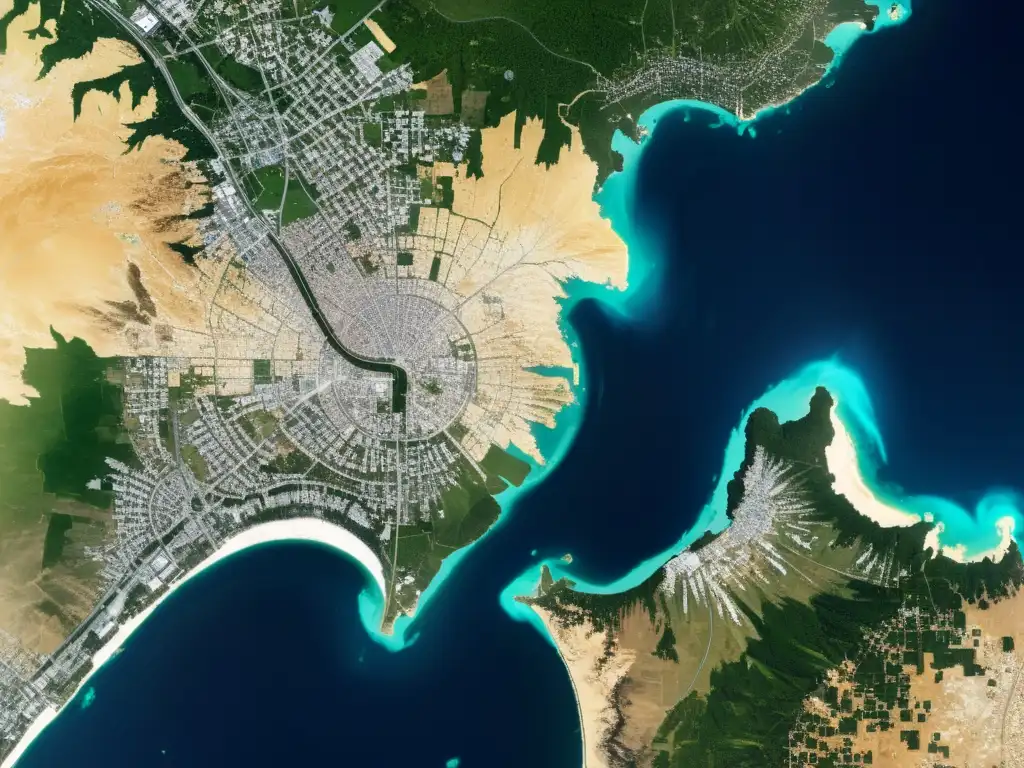 Imagen satelital de alta resolución que muestra la devastación de un desastre natural y la urgencia de la gestión de desastres naturales satélites