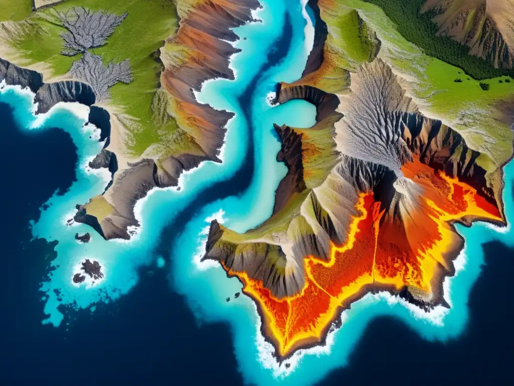 Impacto de placas tectónicas: paisaje impactante de biodiversidad y fuerzas geológicas