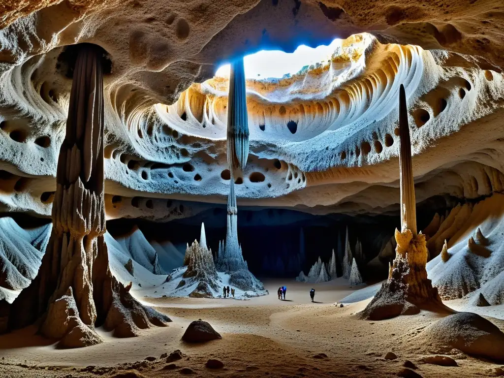 Formaciones impresionantes en Carlsbad Caverns: maravillas subterráneas Maravillas naturales: formaciones subterráneas de Carlsbad Caverns, con estalactitas y estalagmitas de formas fascinantes y juego de luces