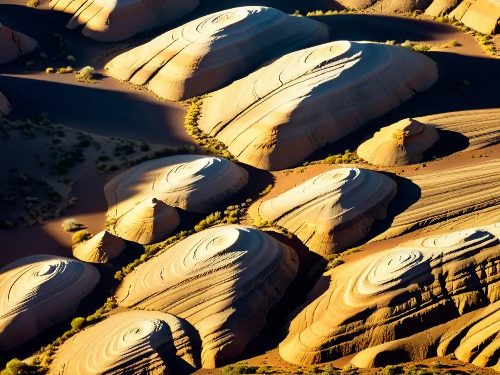 Rocas del Desierto: Texturas Naturales Misterio de las Rocas Errantes Arte: Detalle impresionante de rocas erosionadas en paisaje desértico, con texturas y sombras dramáticas