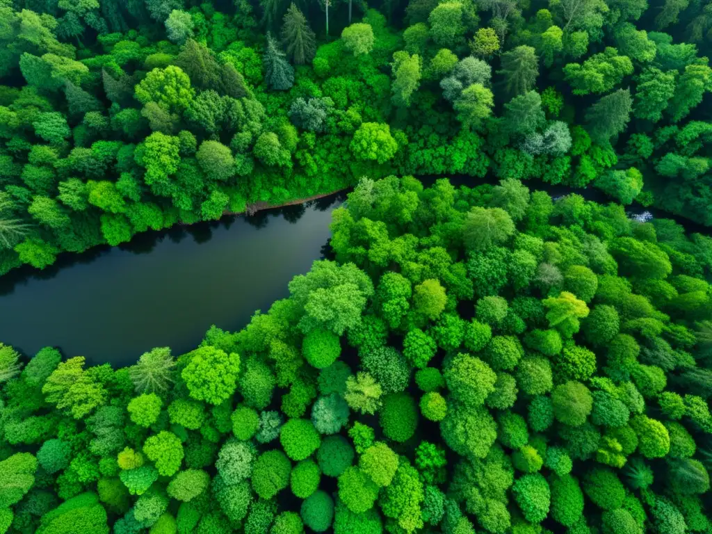 Bosque exuberante desde el espacio Monitoreo de la salud de los bosques mediante imágenes satelitales de alta resolución, capturando la exuberante vegetación desde el espacio