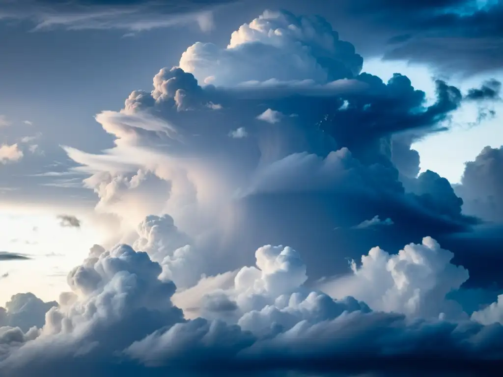 Nimbostratus: Imponente presencia de nubes grises y azules Nubes nimbostratus densas y amenazadoras, predecir tormentas atmosféricas