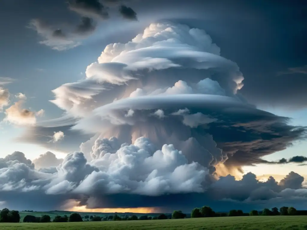 Nimbostratus: Impactante formación de nubes grises Nubes nimbostratus densas y amenazantes, predecir tormentas con una atmósfera sobrecogedora