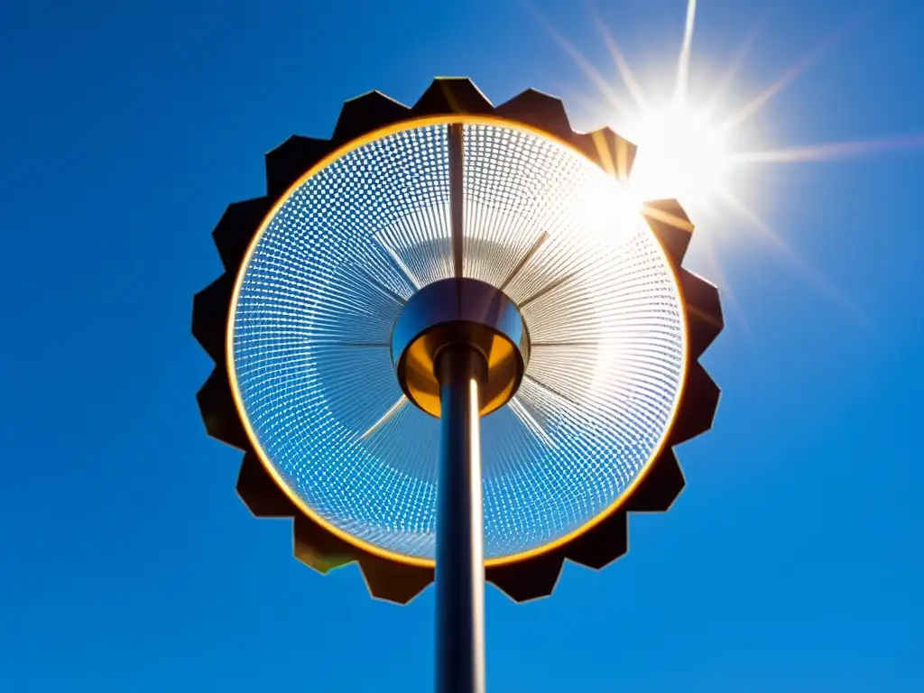 Radiómetro solar: belleza científica en el cielo azul Radiómetro solar de diseño sofisticado observando fenómenos solares en cielo azul despejado