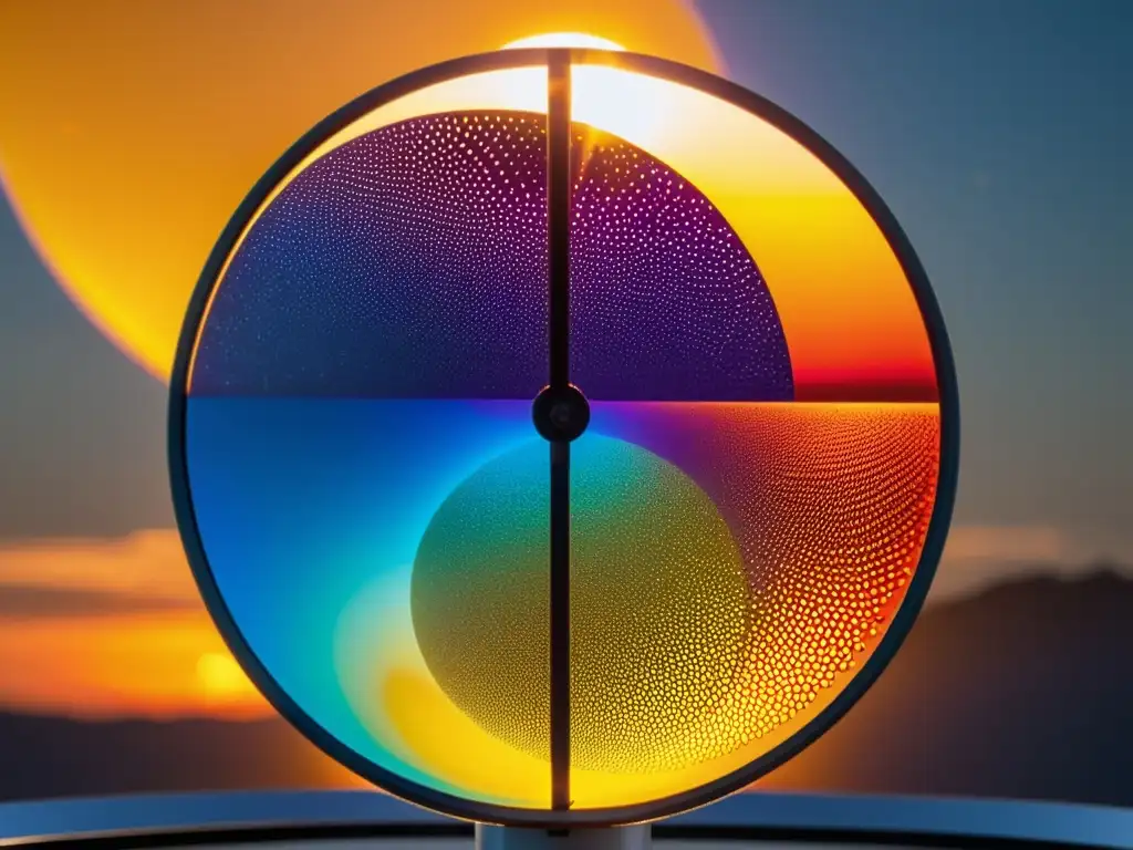 Radiómetro solar: tecnología avanzada y colores vibrantes Radiómetro solar captura la vitalidad del sol en observatorio avanzado
