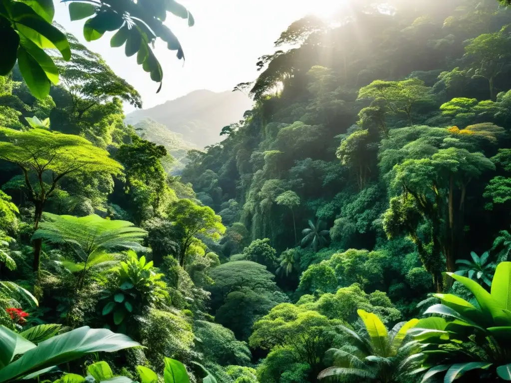 Selva exuberante de Costa Rica: biodiversidad y maravillas naturales Biodiversidad de la selva de Costa Rica: exuberante vegetación, vida silvestre vibrante y luz filtrada a través del dosel del bosque