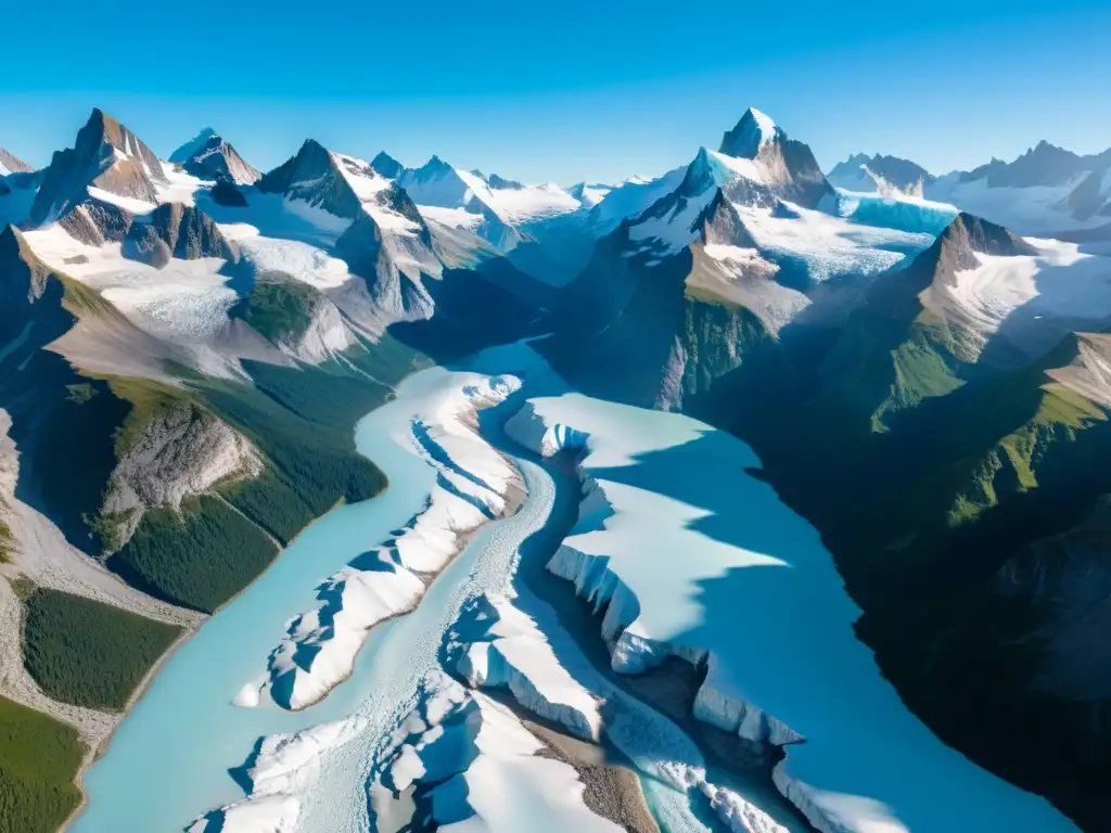 Valle glacial 8k: majestuosidad y poder del hielo Un valle tallado por glaciares con montañas imponentes a los lados y un impresionante impacto glacial en el relieve terrestre