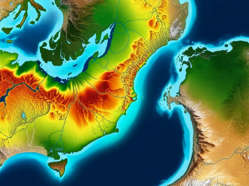 Redes tectónicas: la danza de la Tierra Vibrante imagen satelital muestra la relación entre cambio climático y movimientos de placas tectónicas en la Tierra