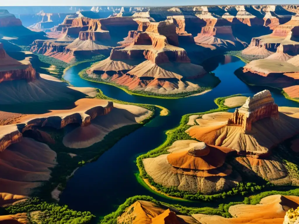 Espectacular paisaje erosionado: geología en acción Vibrante paisaje erosionado y renovado, con majestuosas formaciones rocosas y vida vegetal