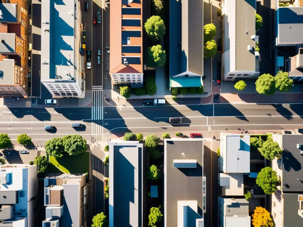 Vista aérea de una ciudad densamente poblada, comunicando riesgos sísmicos población