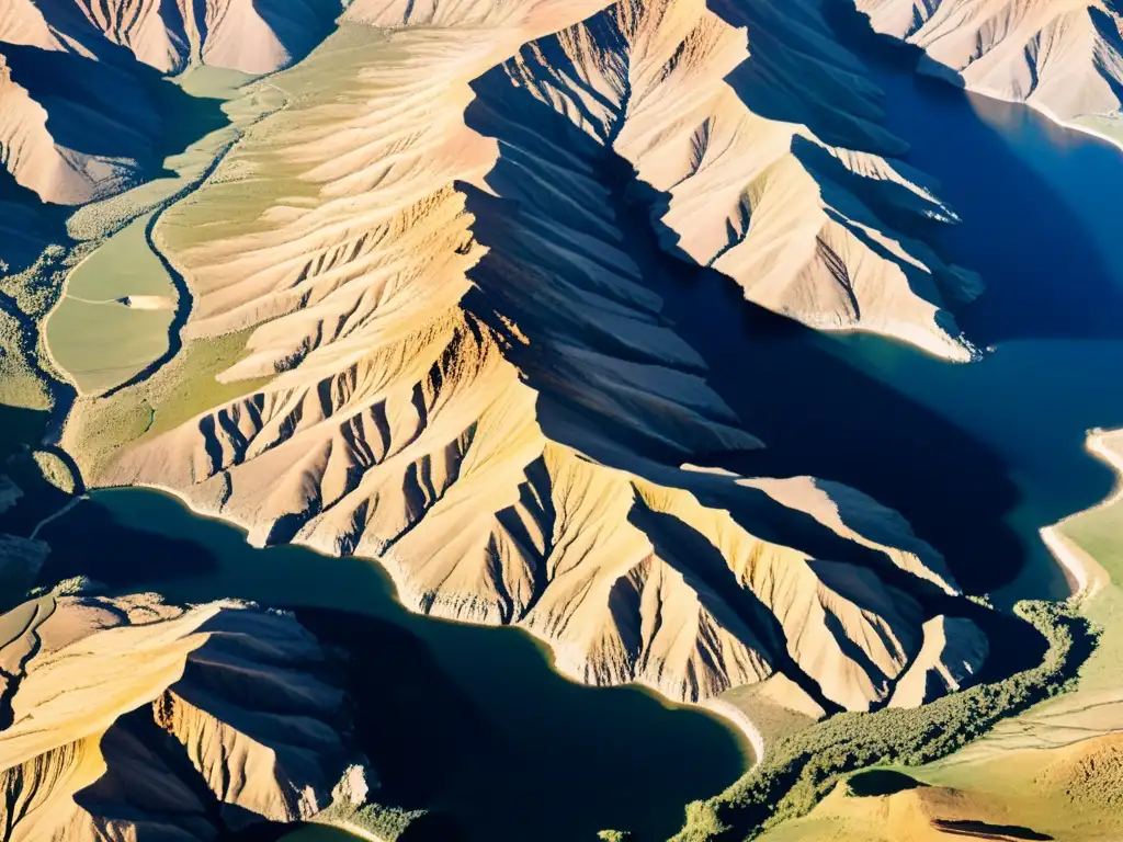Rasgos tectónicos: Belleza y fuerza sísmica Vista aérea de una falla geológica con evidencia de terremotos silenciosos movimientos sísmicos en paisaje montañoso